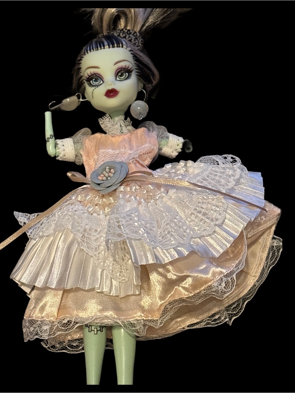 Gothic Doll Dress “Dear Doll” in Pale Pink Lace Nwots Import